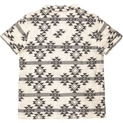 Mini boys cream geometric print shirt